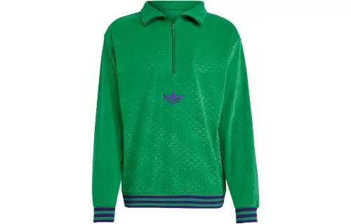 Adidas Originals Sweatshirts Men's Green Lapel Moderate Other