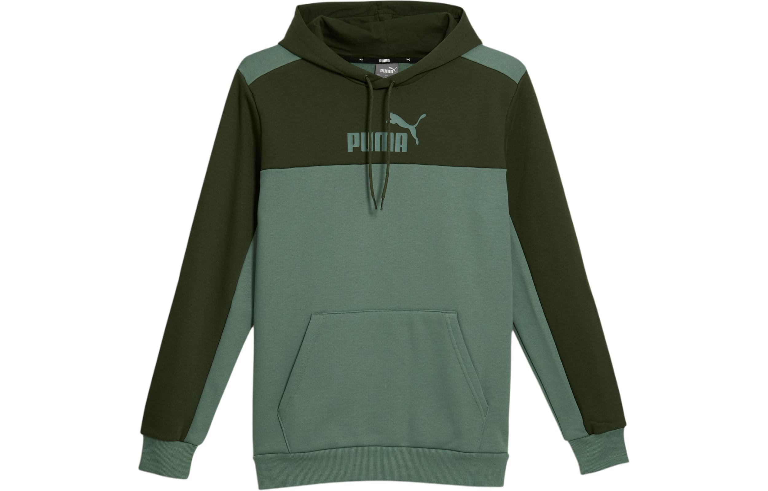 PUMA Essentials Color Block Men's Hoodie Sweatshirt Men's Green
