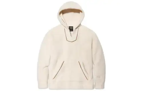 UGG All Gender Sandbar Hoodie Sweatshirt Unisex Cream White
