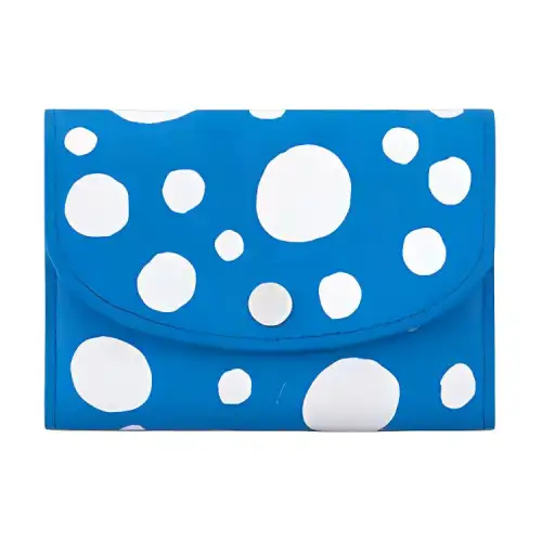 LOUIS VUITTON Yayoi Kusama Collaboration Victorine Cow Leather Victoria Coin Purse Women's Blue/White