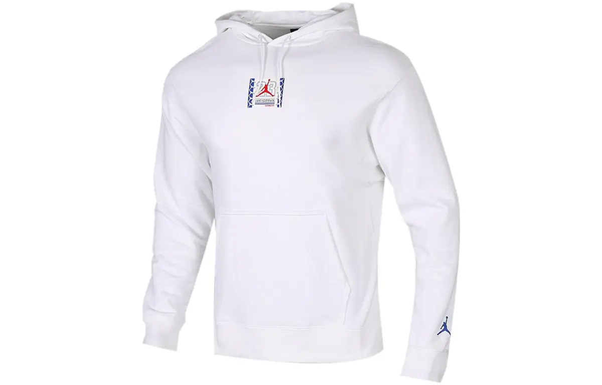 Jordan Flight Sweatshirts Men's White Hooded Moderate Regular