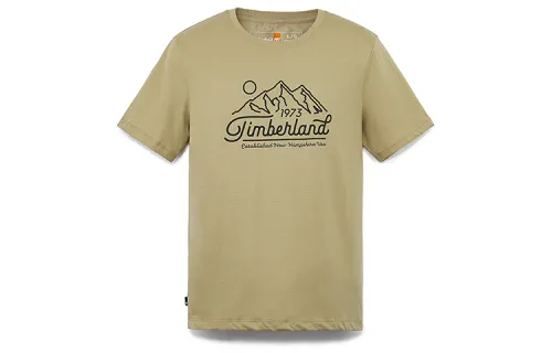 Timberland T Shirts Men's Liquorice Yellow Crew Neck Moderate Straight Fit