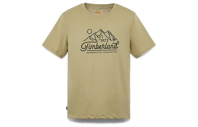 Timberland T Shirts Men's Liquorice Yellow Crew Neck Moderate Straight Fit