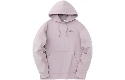 Anta Solid Color Label Pattern Drawstring Fleece Lined Sweatshirt Unisex Mineral Powder