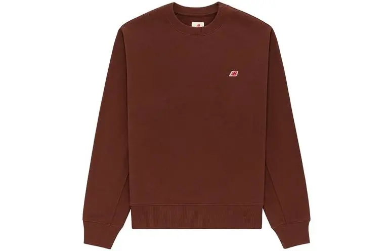 New Balance Teddy Made Sweatshirts Unisex Brown Crew Neck Moderate Straight Fit