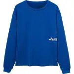 ASICS T Shirts Unisex Blue Crew Neck Moderate Straight Fit