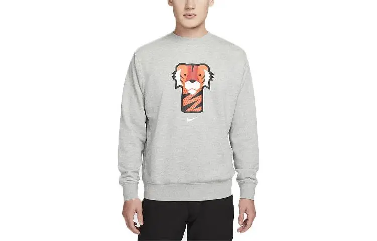 Nike Sweatshirts Men's Dark Gray Crew Neck Moderate Regular