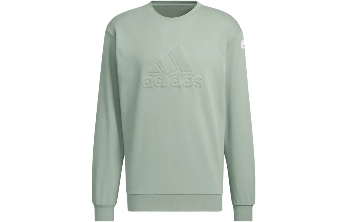 Adidas Lounge Sweatshirts Men's Dusty Green Crew Neck Moderate Regular