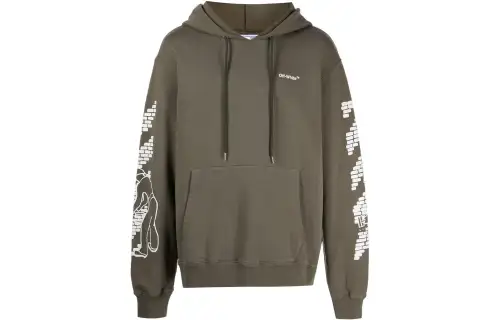 OFF WHITE Bricks Print Drop Shoulder Hoodie