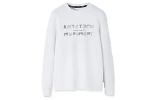 ANTA Variety Training Collection Sweatshirts Men's White Crew Neck Thickened Regular