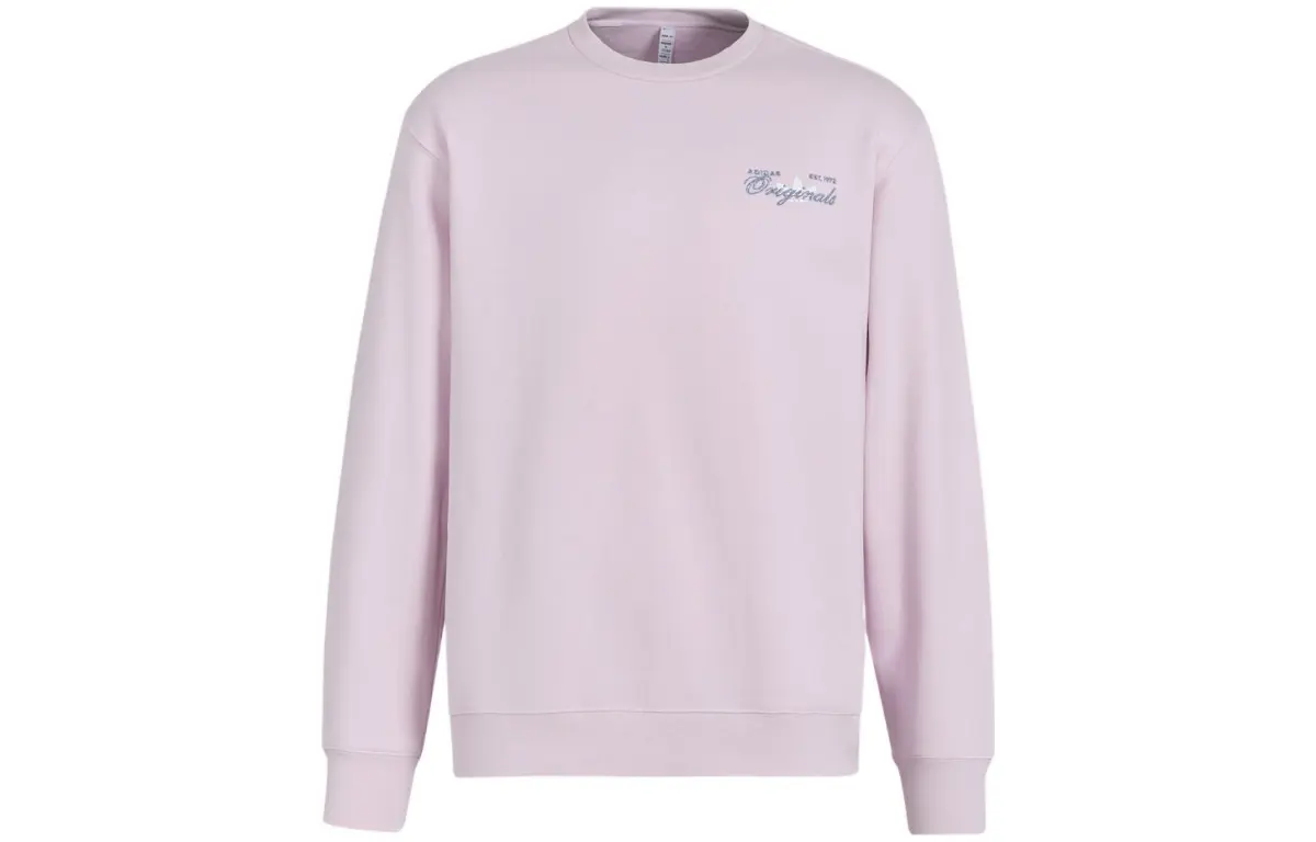 Adidas Originals Sweatshirts Men's Pink Crew Neck Moderate Regular