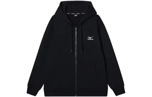 Mizuno Outdoor Vintage Embroidery Logo Print Loose Fit Thickened And Fleece Lined Zippers Hooded Cardigan Long Sleeved