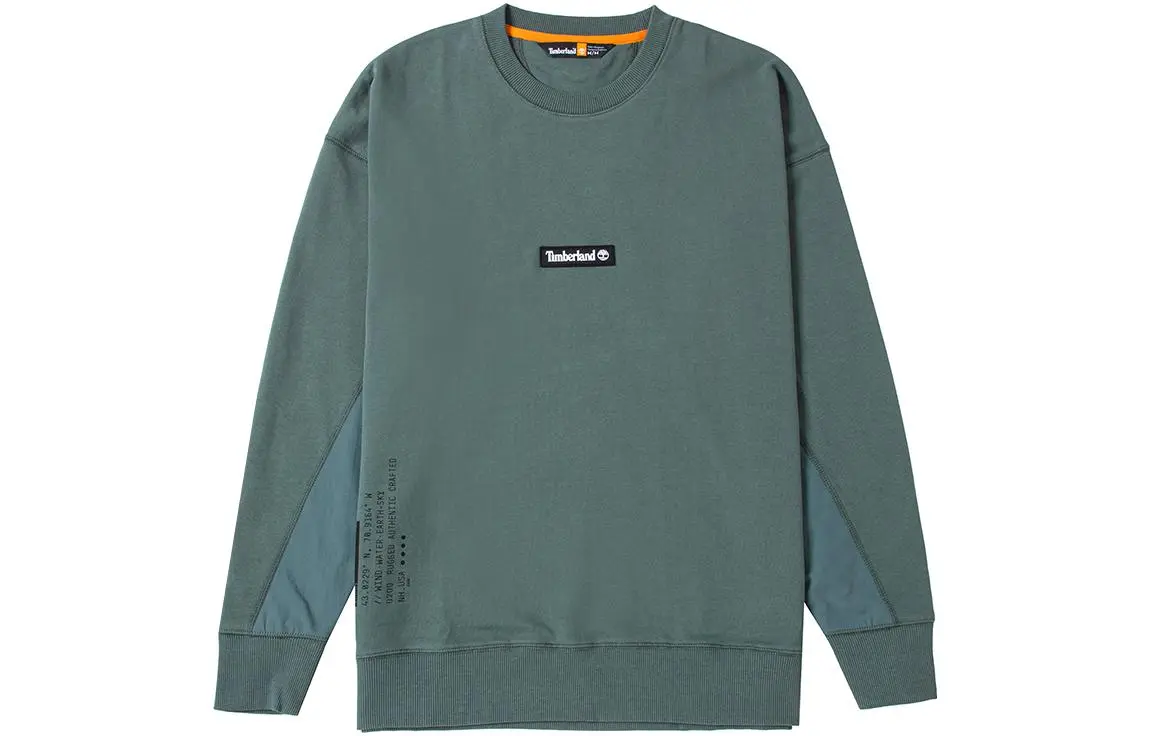 Timberland Sweatshirts Men's Green Crew Neck Moderate Regular