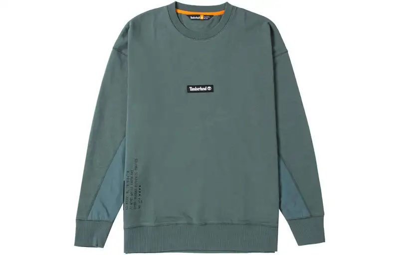 Timberland Sweatshirts Men's Green Crew Neck Moderate Regular