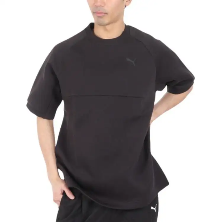 PUMA T Shirts Men's Black Crew Neck Moderate