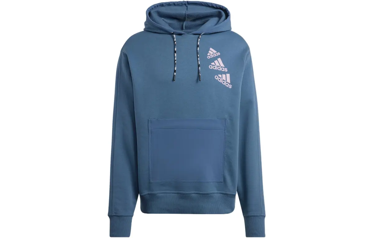 Adidas Sweatshirts Unisex Blue Hooded Moderate Regular