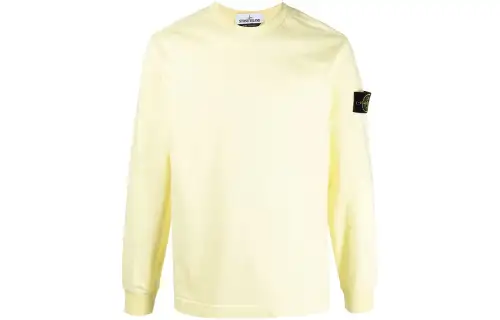 STONE ISLAND Sweatshirts Men's Yellow Crew Neck Moderate Heavyweight