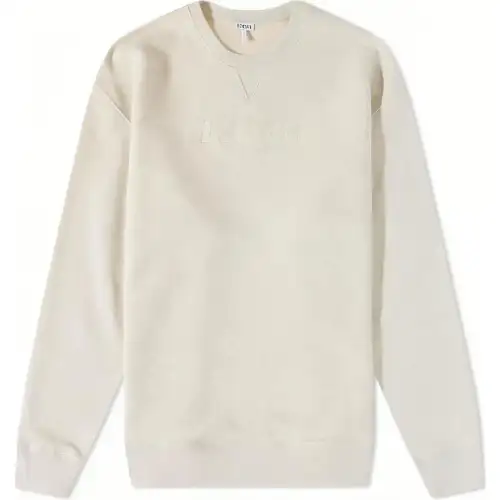 LOEWE Sweatshirts Men's White Crew Neck Moderate Regular