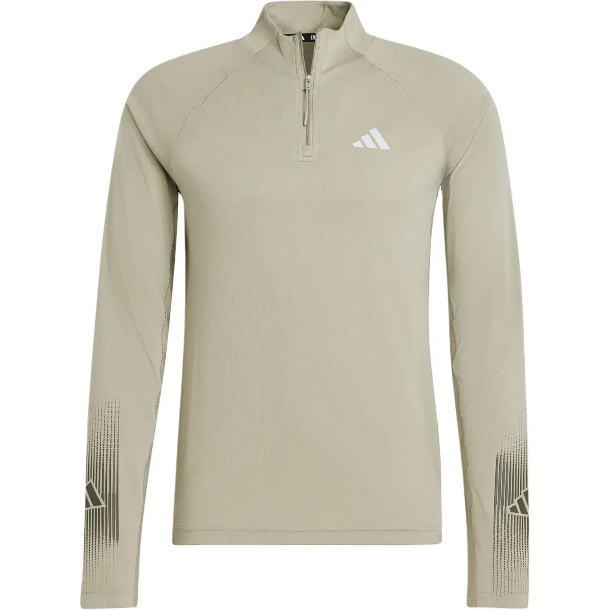 Adidas Gym+AEROREADY BRANDLOVE 1/4 ZIP SHIRT T Shirt Men's Olive Green