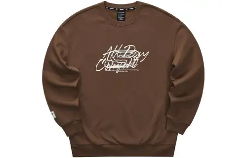 Skechers Sweatshirts Unisex Chicory Coffee Brown Crew Neck Moderate Regular
