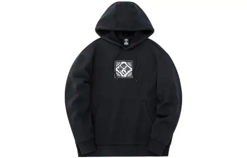 ANTA Life Collection Sweatshirts Unisex Black Hooded Thickened Regular