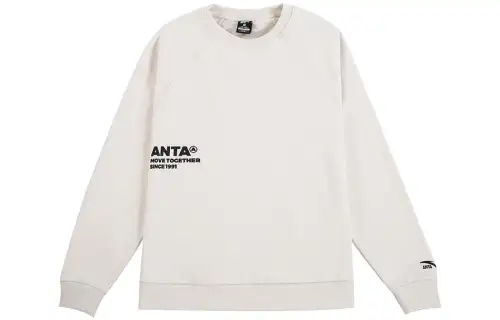ANTA Sweatshirts Men's White Crew Neck Moderate Regular