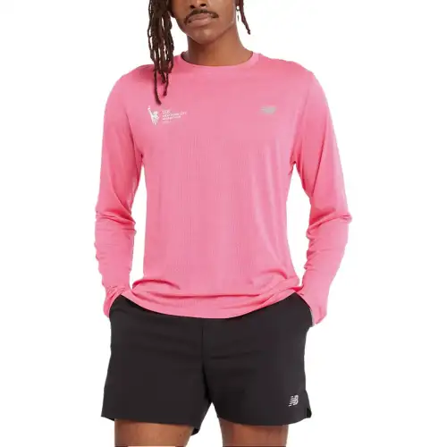 New Balance NYC Marathon AthleticsTCS T Shirt Men's Pink Heather