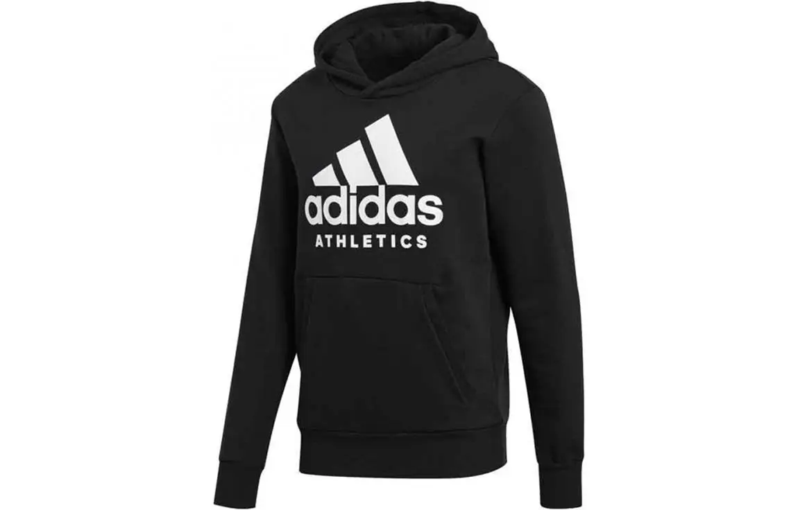 Adidas Sweatshirts Men's Black Hooded Thickened Regular
