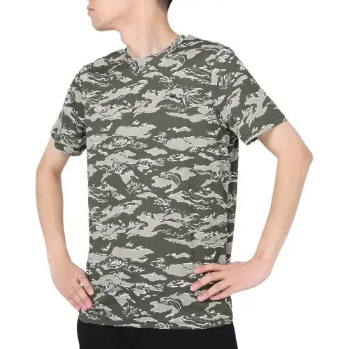 PUMA T Shirts Men's Khaki Crew Neck Moderate Straight Fit