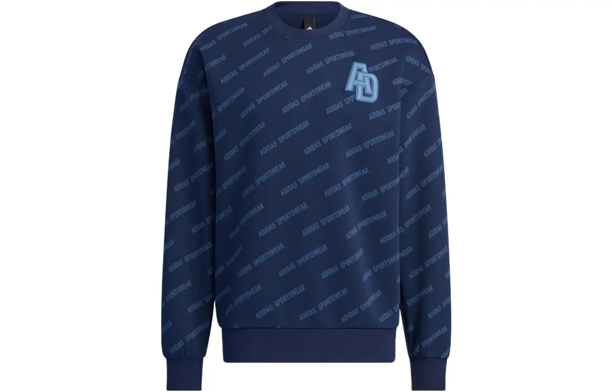 Adidas Sweatshirts Men's Blue Crew Neck Moderate Regular
