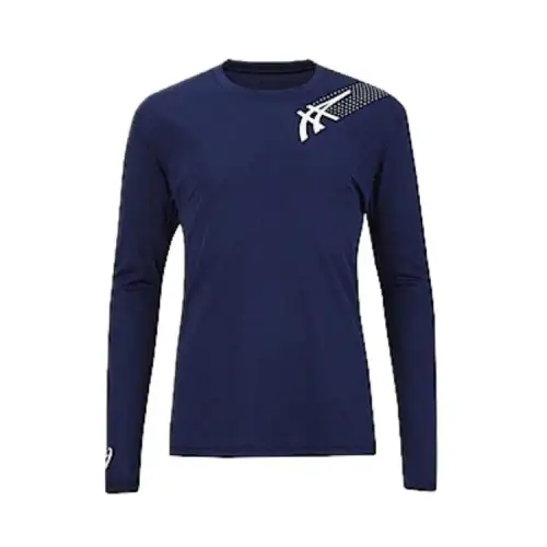 ASICS T Shirts Men's Dark Blue Crew Neck