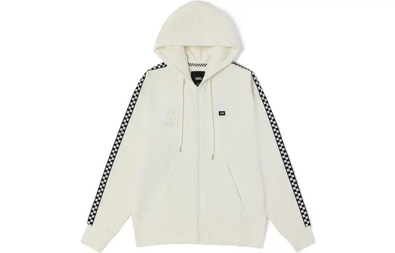 Vans Sweatshirts Unisex White Hooded Moderate Cardigan