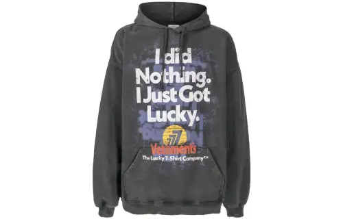 Vetements Sweatshirts Unisex Gray Hooded Moderate Heavyweight