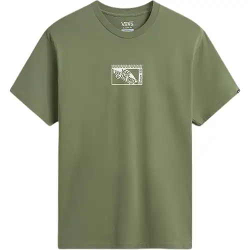 Vans T Shirts Men's Green Crew Neck Moderate Straight Fit