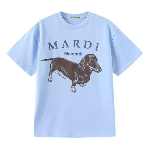 MARDI MERCREDI Dachshund Puppy T Shirts Unisex Crew Neck Moderate Straight Fit