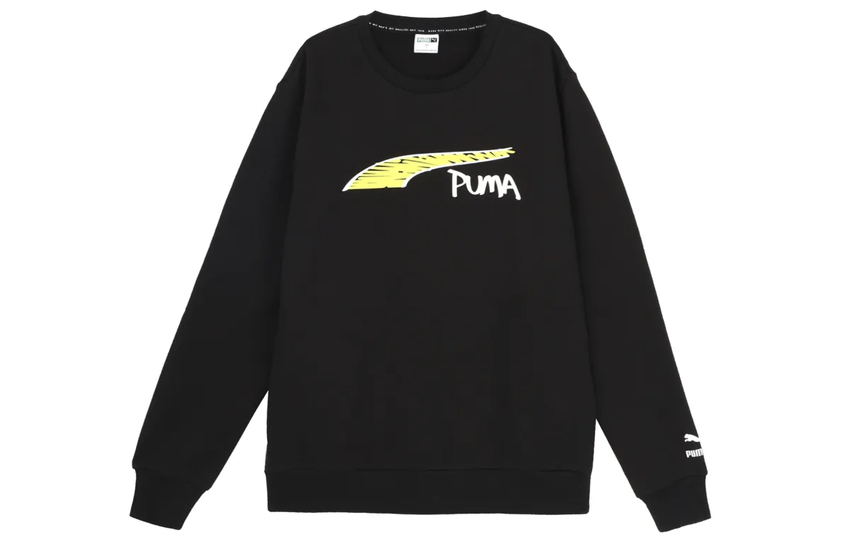 PUMA Sweatshirts Unisex Black Crew Neck Moderate Other