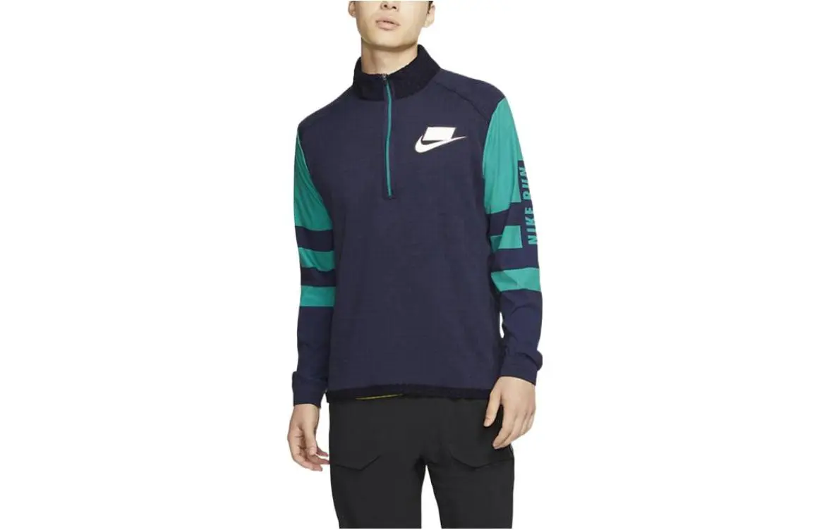 Nike Sweatshirts Men's Black Stand Collar Moderate Other