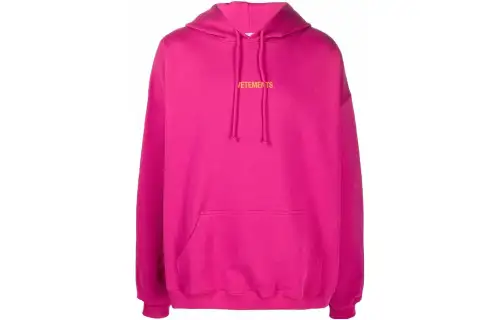 Vetements Sweatshirts Unisex Pink Hooded Moderate Regular