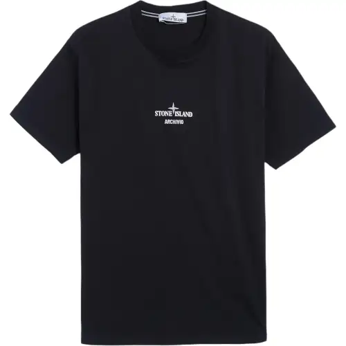 STONE ISLAND Logo Printed Crewneck T Shirt