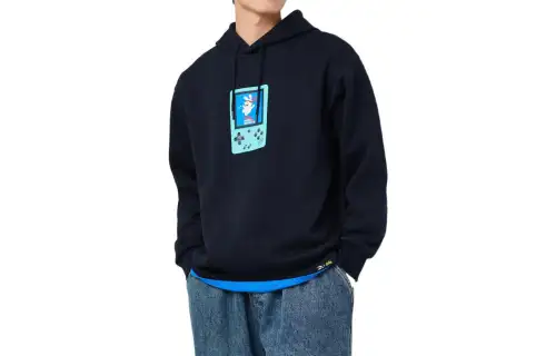 ANTA Life Collection Sweatshirts Unisex Basic Black Fleece Lined Hooded Moderate