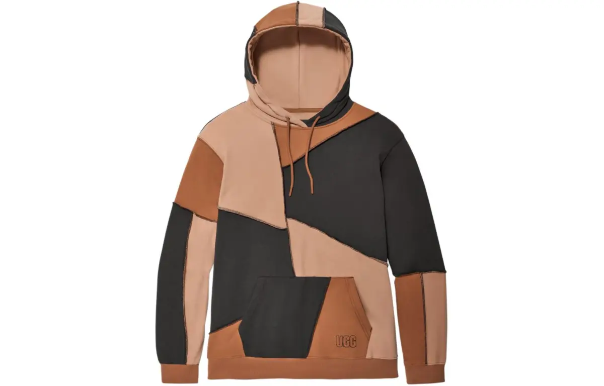 UGG All Gender Raini Piecework Hoodie Sweatshirt Unisex Brown