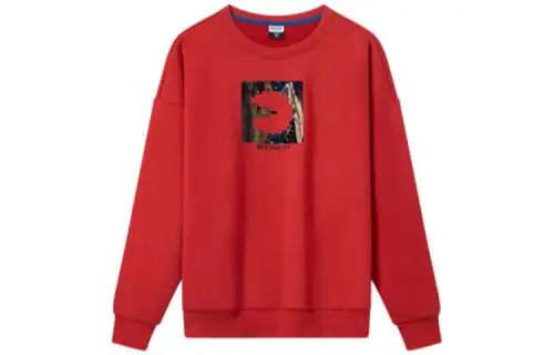 ANTA Sweatshirts Men's Red Crew Neck Moderate Regular