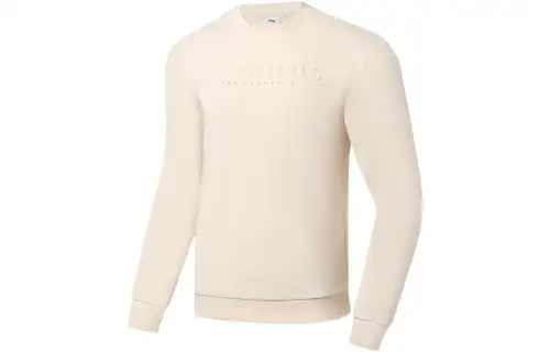 Li Ning Fitness Series Sweatshirts Men's White Crew Neck Moderate Regular