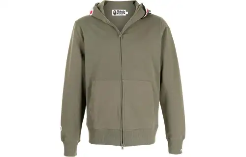 A BATHING APE Sweatshirts Men's Green Hooded Moderate Cardigan