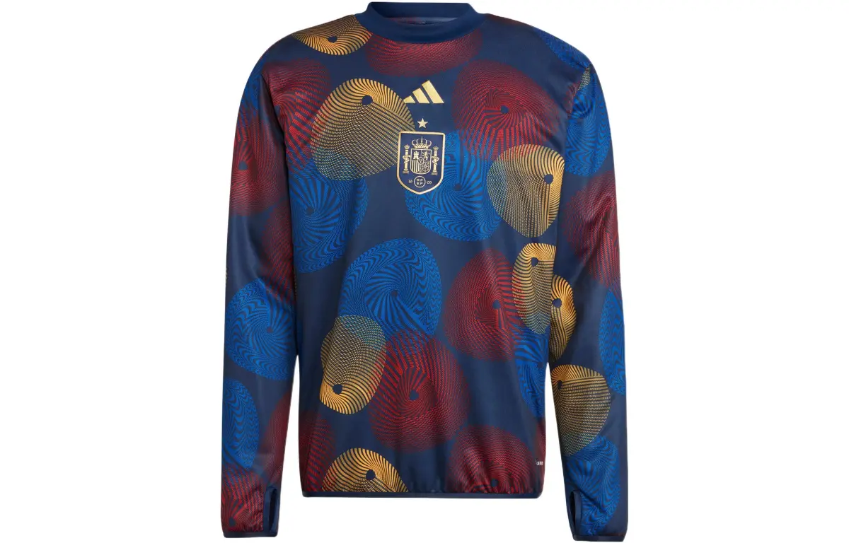 Adidas Sweatshirts Men's Blue Crew Neck Moderate Straight Fit