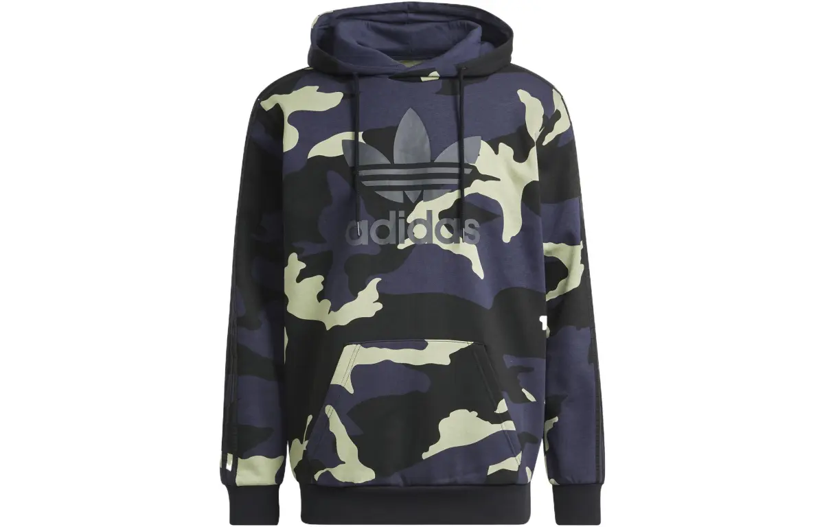 Adidas Originals Sweatshirts Men's Blue Hooded Moderate Straight Fit