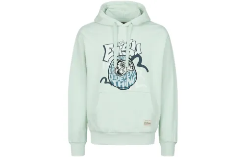 EVISU Sweatshirts Men's Mint Green Hooded Moderate Regular