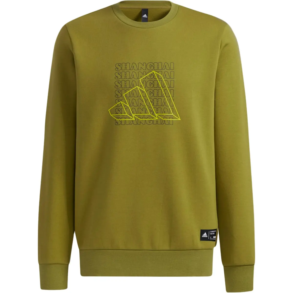 Adidas Sweatshirts Men's Green Crew Neck Moderate Other