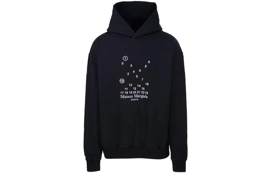 Maison Margiela Logo Printed Long Sleeved Hoodie