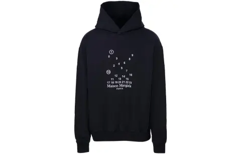 Maison Margiela Logo Printed Long Sleeved Hoodie